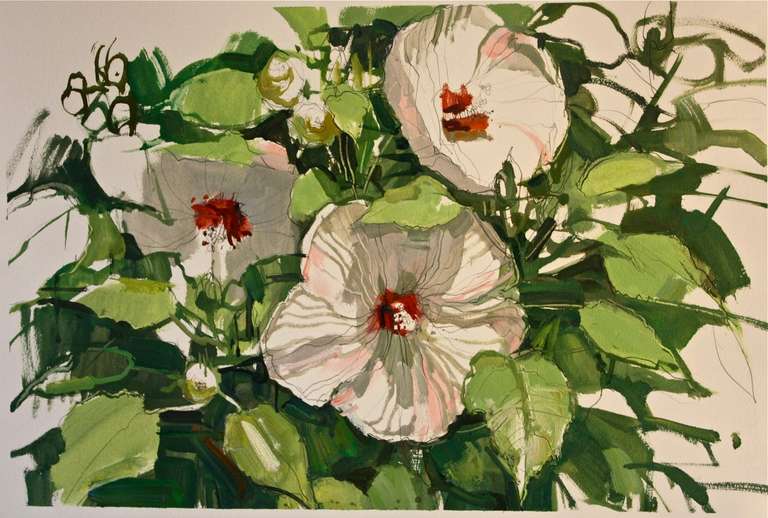 Francis Sills Still-Life Painting - Hibiscus Blooming