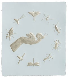 Small Matters Hand and Snail - Beetle Dragonfly Insects Embossed Paper, 2023