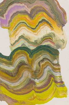 A Slower Life - Abstract Geology Encaustic Monotype Orange Purple Yellow, 2026