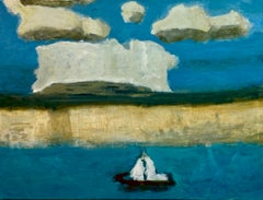 Race Day - Sailboat in Blue Water Clouds Sky, 2026
