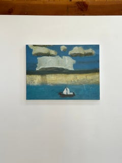 Race Day - Sailboat in Blue Water Clouds Sky, 2026