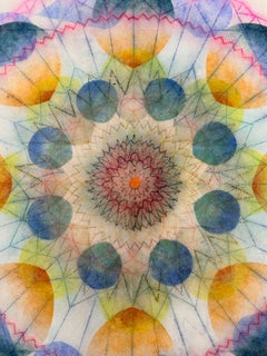 Cold Star - Pink Blue Orange Geometric Flower Mandala, 2026