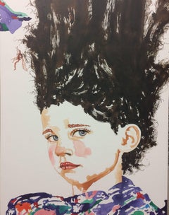 Harbour in the Spanish West Indies, Tall, Vertical Portrait of Young Girl