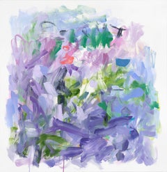 Sweet Surrender, Abstract Oil Painting in Purple, Blue and Green