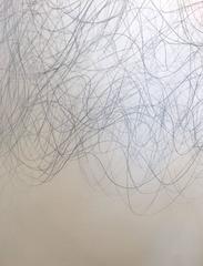 Dovetail, Large Horizontal Abstract Line Drawing Diptych of Sound Waves