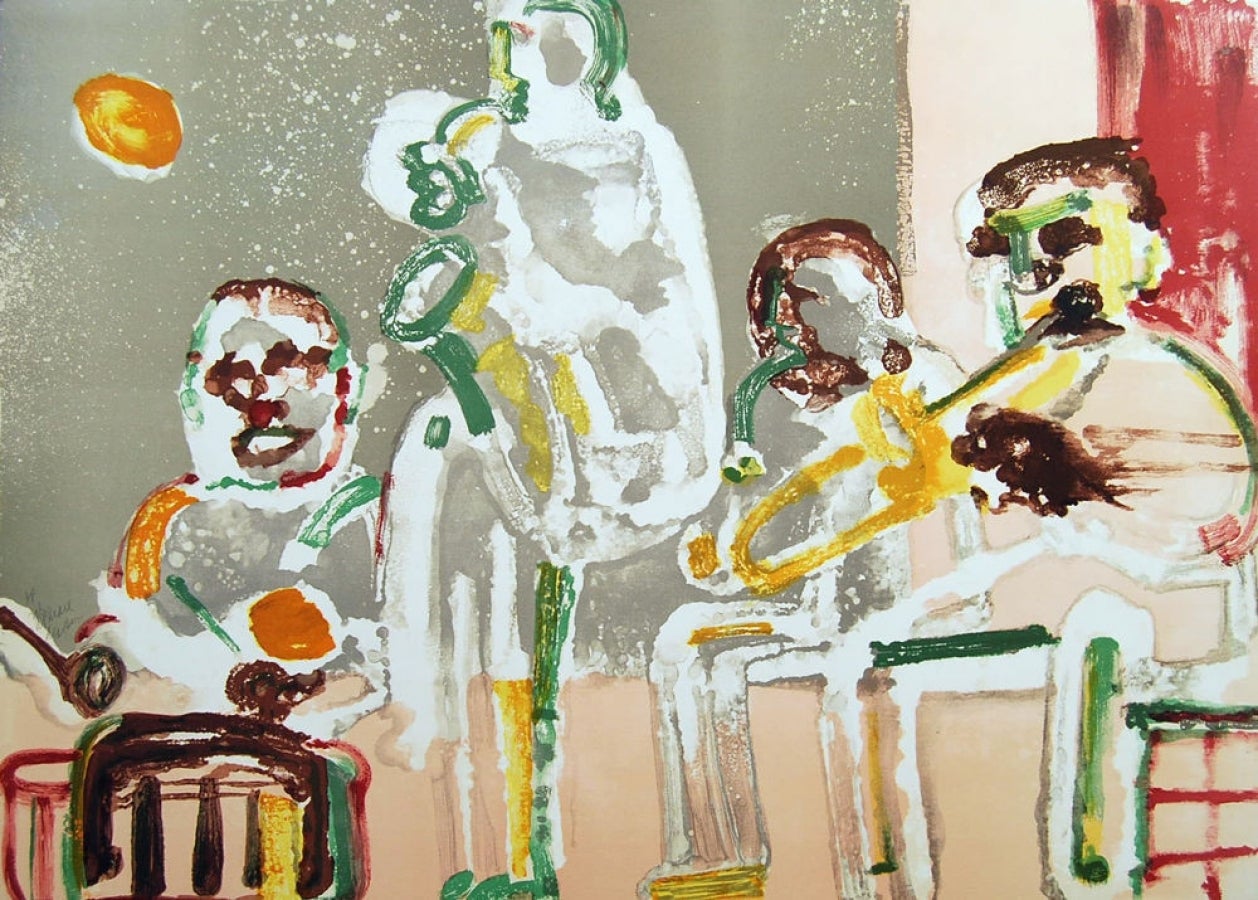 Jazz Series (Suite of 6 Graphics) - Contemporary Print by Romare Bearden