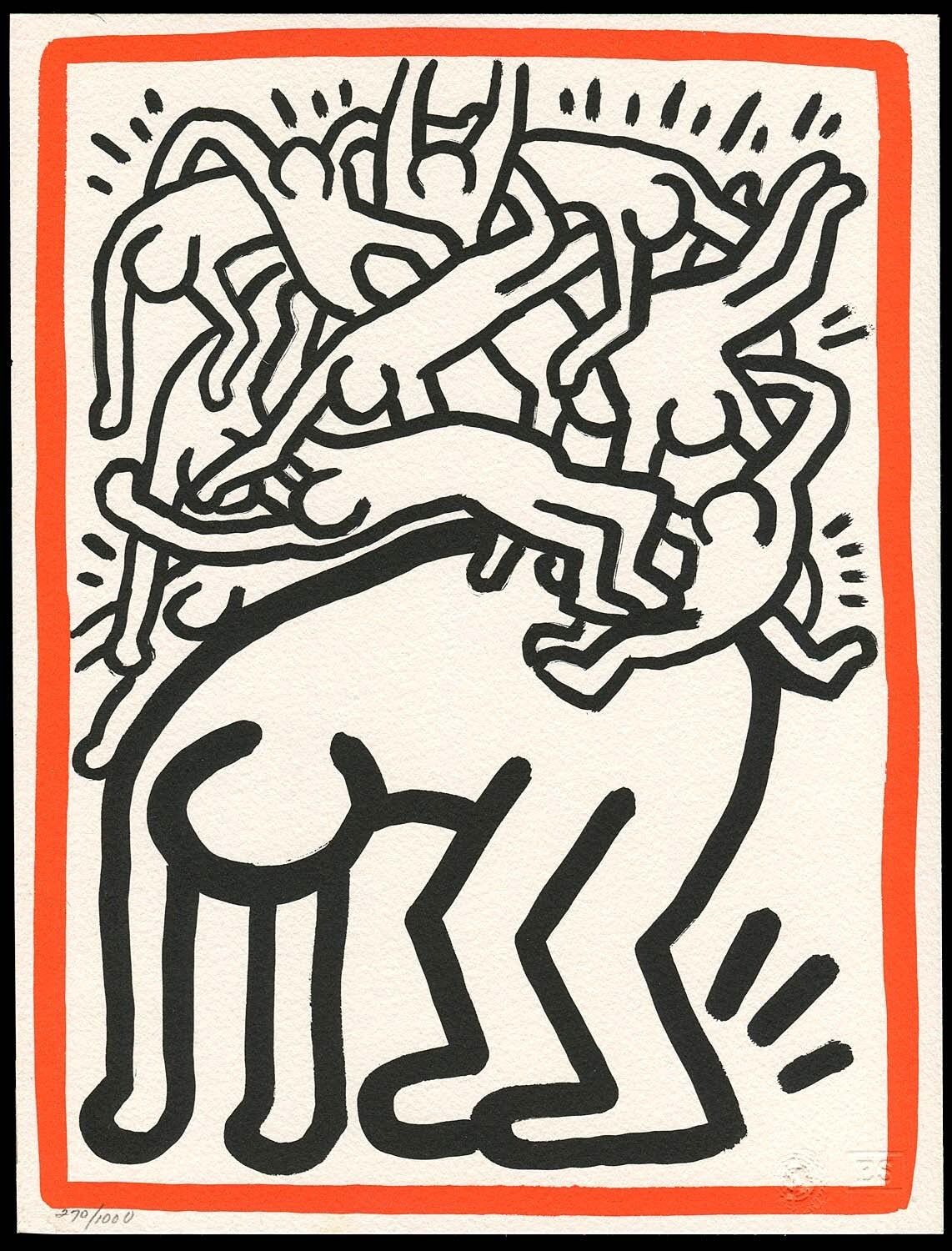 Keith Haring Figurative Print – Aids weltweit bekämpfen