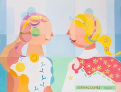 Spring Ladies by Annemarie Ambrosoli, oil on canvas, 50x65cm