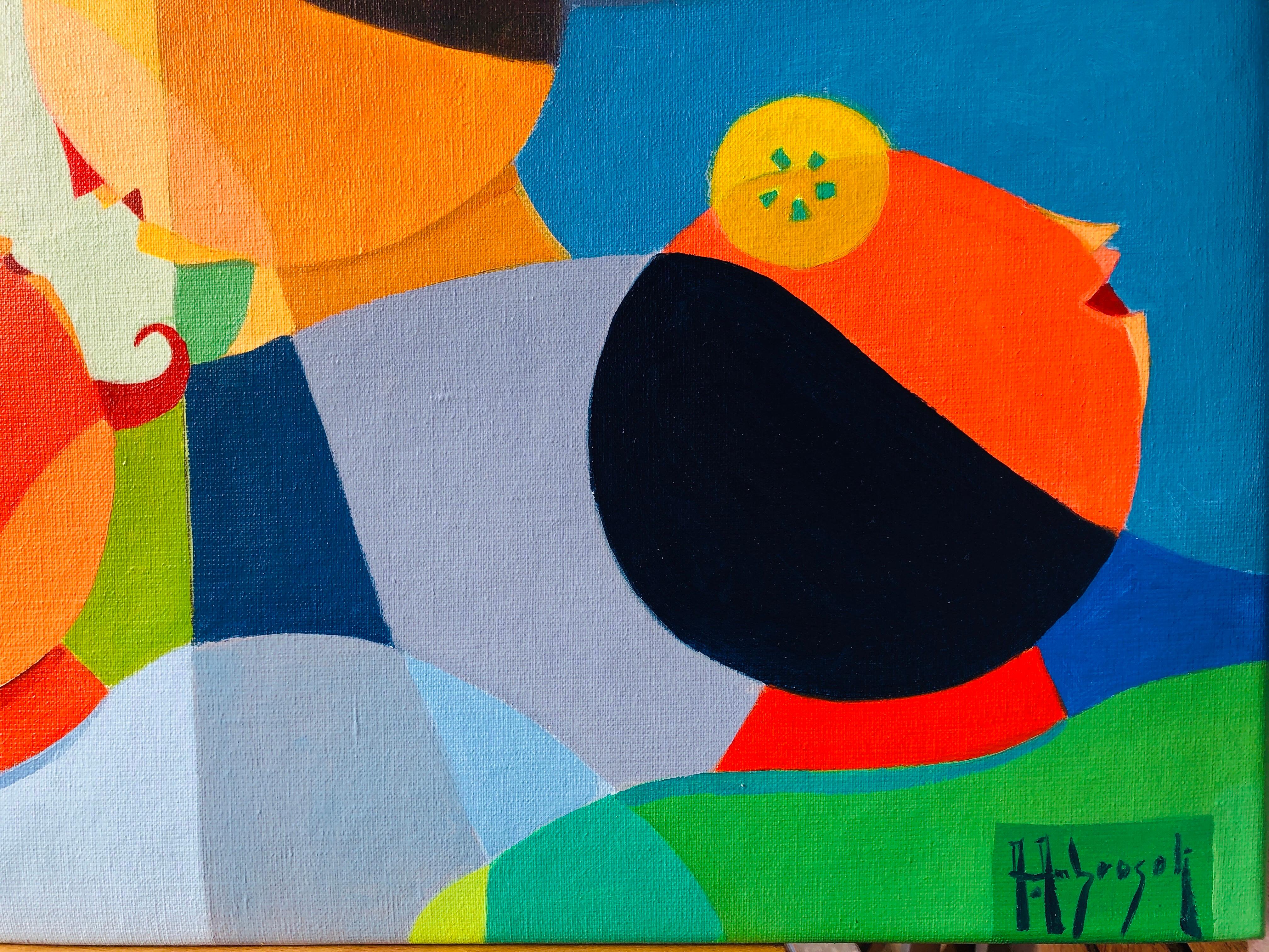 Amigos de Annemarie Ambrosoli 90x90x2 cm Abstracto Figurativo Geométrico en venta 4