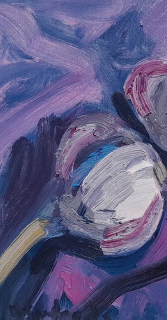 "Three Garlics on Quinacridone"