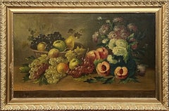 "Still life with flowers and fruit"