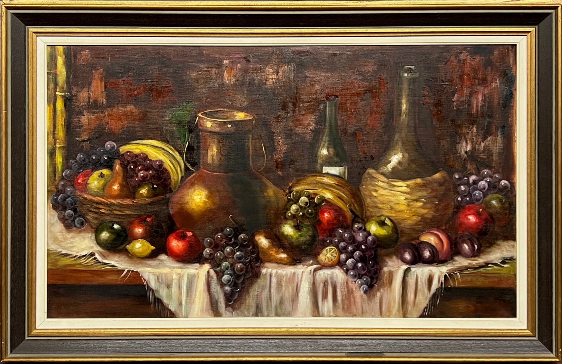 Unknown Still-Life Painting - "Still life with fruits"
