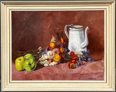 "Still life with flowers and fruits"