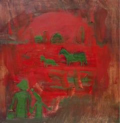 "Against the backdrop of the red sun"