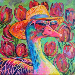 "Stylish goose in shades"