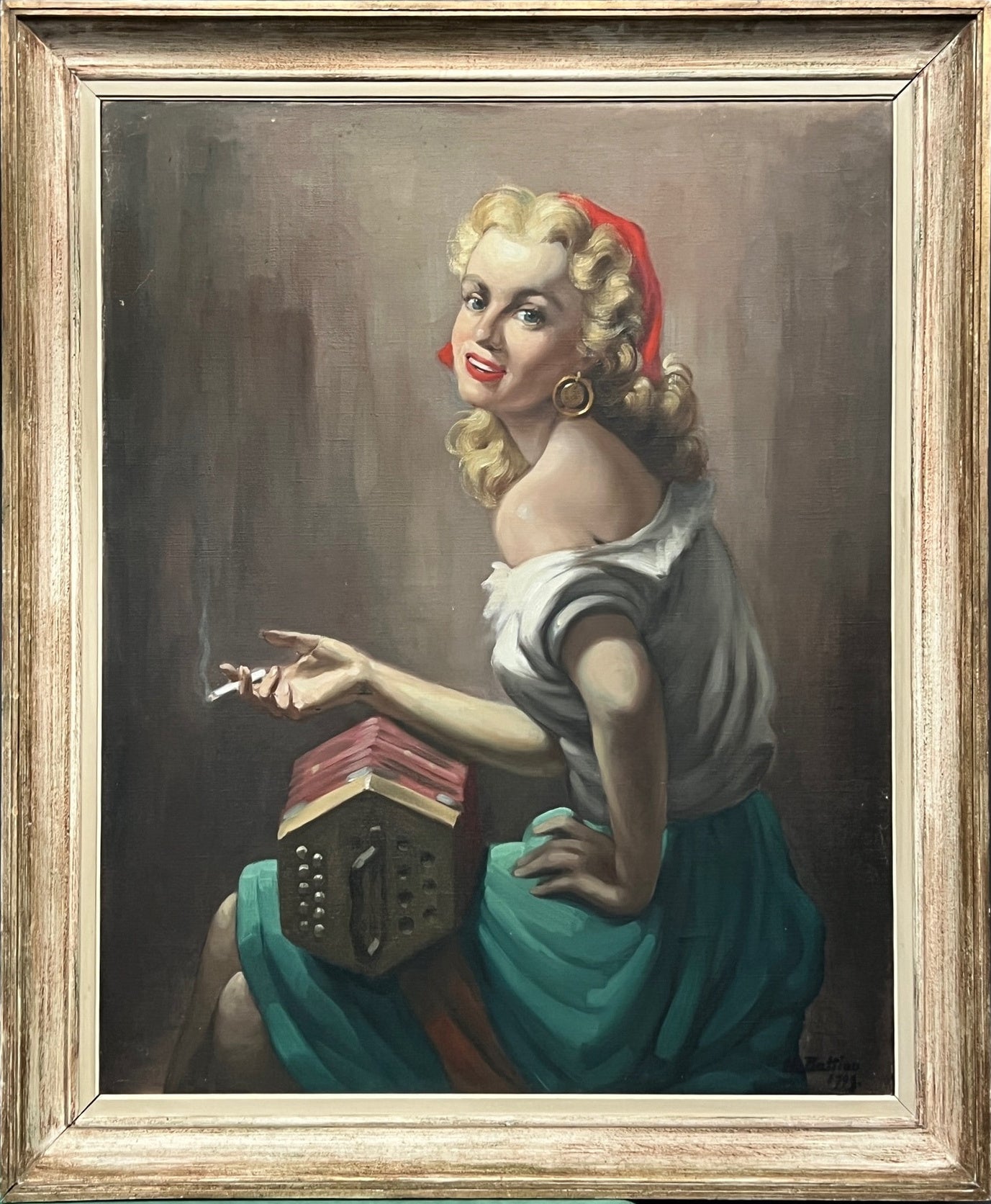 Portrait Painting de Unknown - «Retrato de una chica»