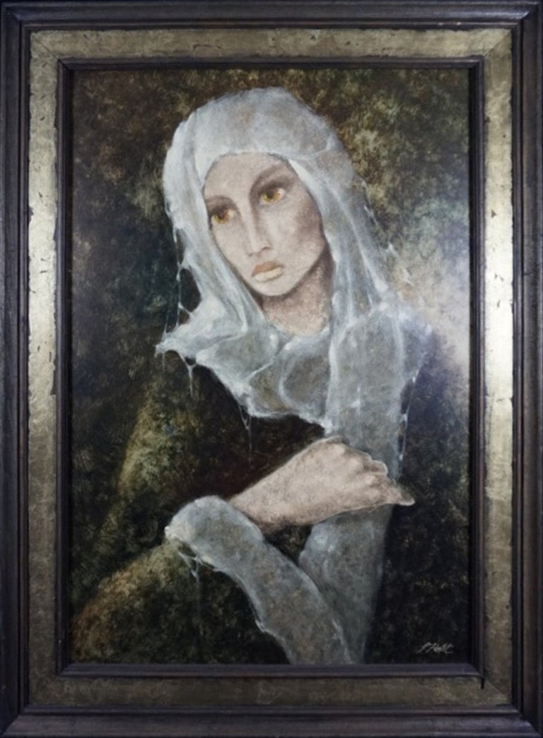 P. Petit Portrait Painting - "Portrait of the girl"