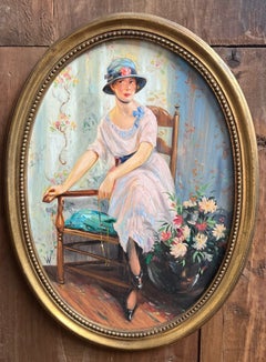 "Portrait de dame de style Art Déco"