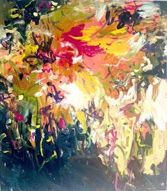 Fields of Flowers: Abstract Painting, Acrylic on Canvas, Large Format