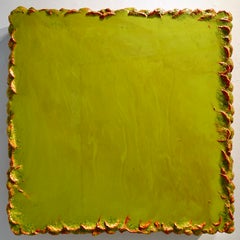 Emerald Green Monsoon Wall Sculpture, Abstract Resin, 82x82 cm