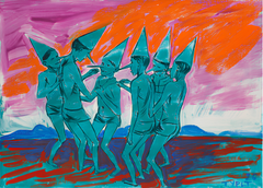„Hör mir gut zu“: Figuratives Ölgemälde, 71 x 90 cm, neu, gerahmt