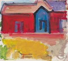 Red House with Blue Door