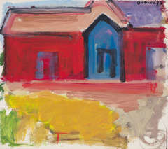 Red House with Blue Door