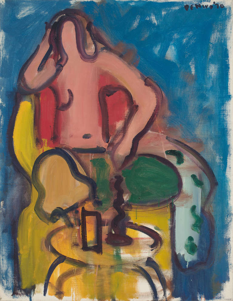 Robert de Niro, Sr. Portrait Painting - Seated Nude with Green Pants