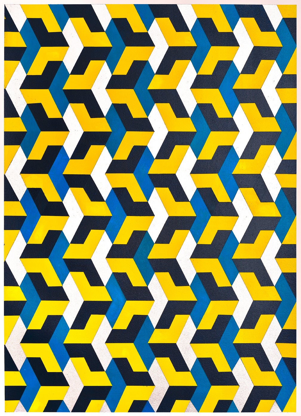 Yellow Chevron - Painting by Gianluca Franzese