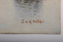 Harbor with Sailing Boats and Windmill – Signed J. v. d. Helder, circa 1900