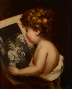 The Young Art Lover, Child Contemplating a Painting, 19th Century