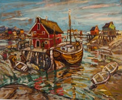 "Casa al Mare", Nordic Fishing Harbor with Red Wooden Houses and Boats