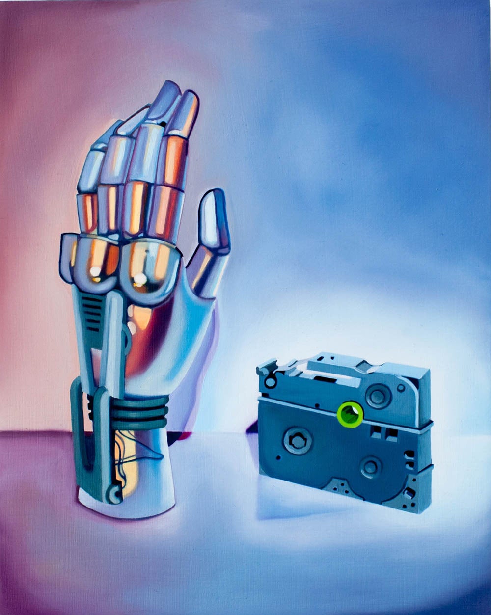 Robot Hand and Original Mission Cassette - Painting by Megan Burns