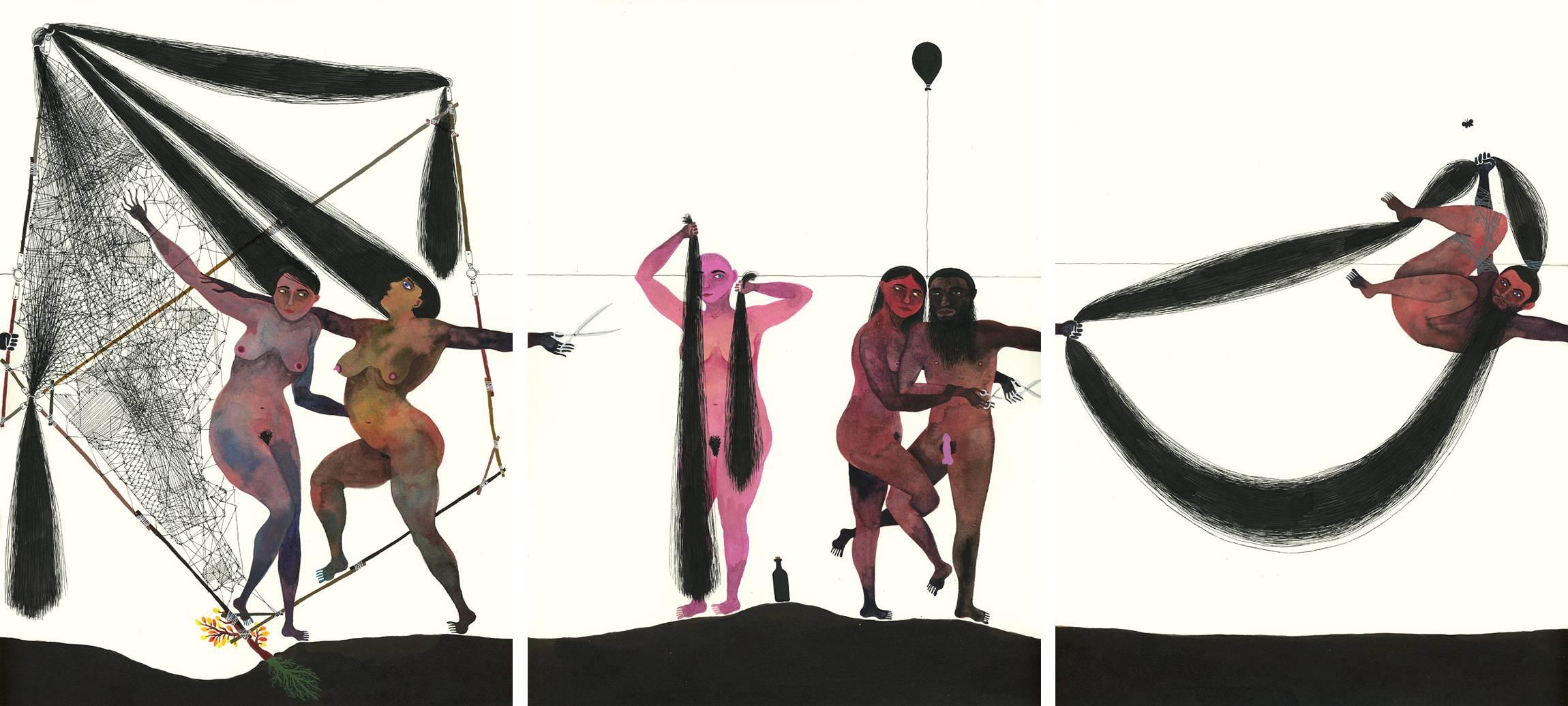 Balint Zsako Figurative Art - Modern Dance Triptych, Series 2, #6, #24, #12
