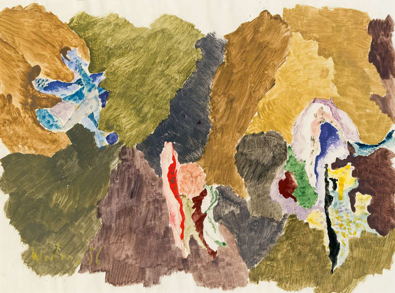 Max Weiler Landscape Painting - Composition, 1956