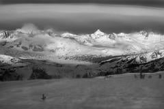 Sunrise from Summit Lake with high winds #2