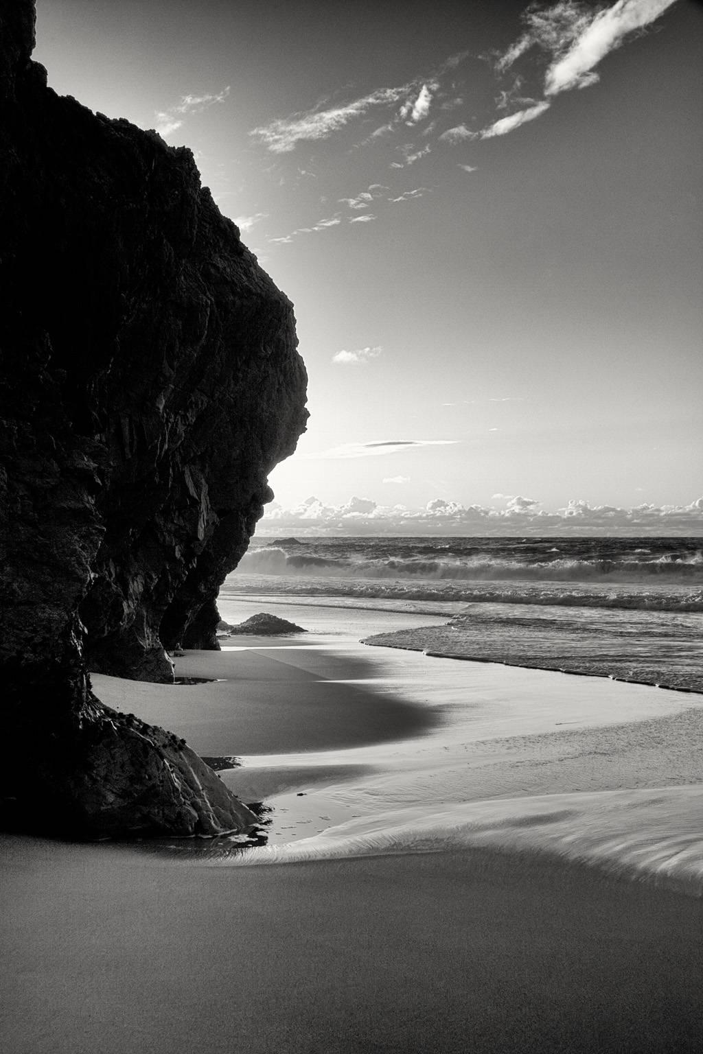 Cara Weston Black and White Photograph - Surf at Sunset, Big Sur