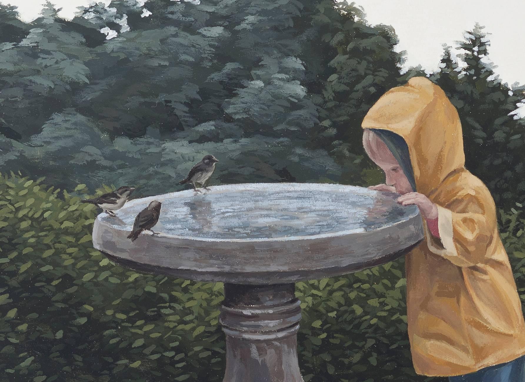 More Than a Bird Bath  - American Realist Art by Christopher Murphy