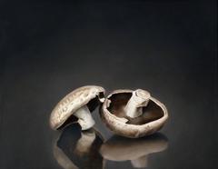 Portobello Mushrooms, still life painting