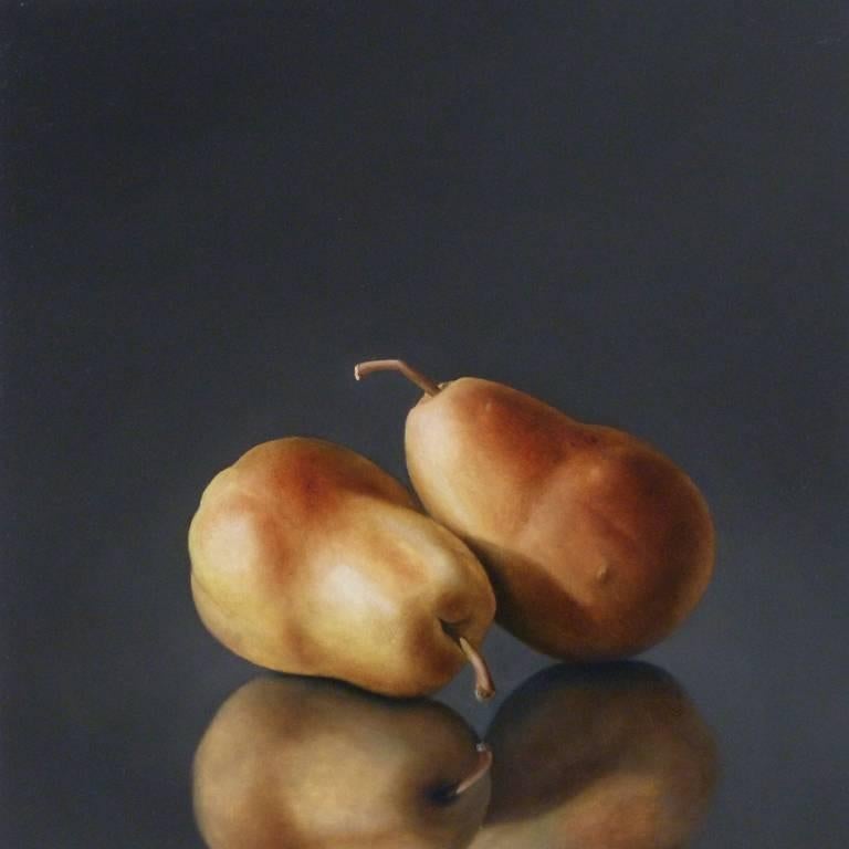Two Yellow-Red Pears, still-life painting  - Art by Gershom