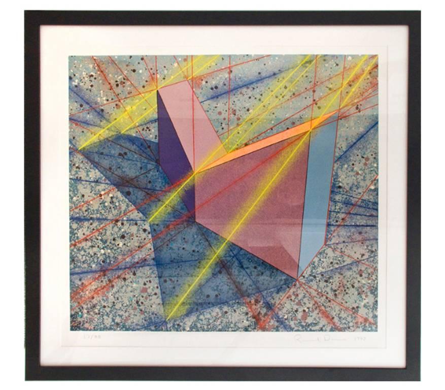Ron Davis Abstract Print - Up Right Vee Angle Slabs, silkscreen print 