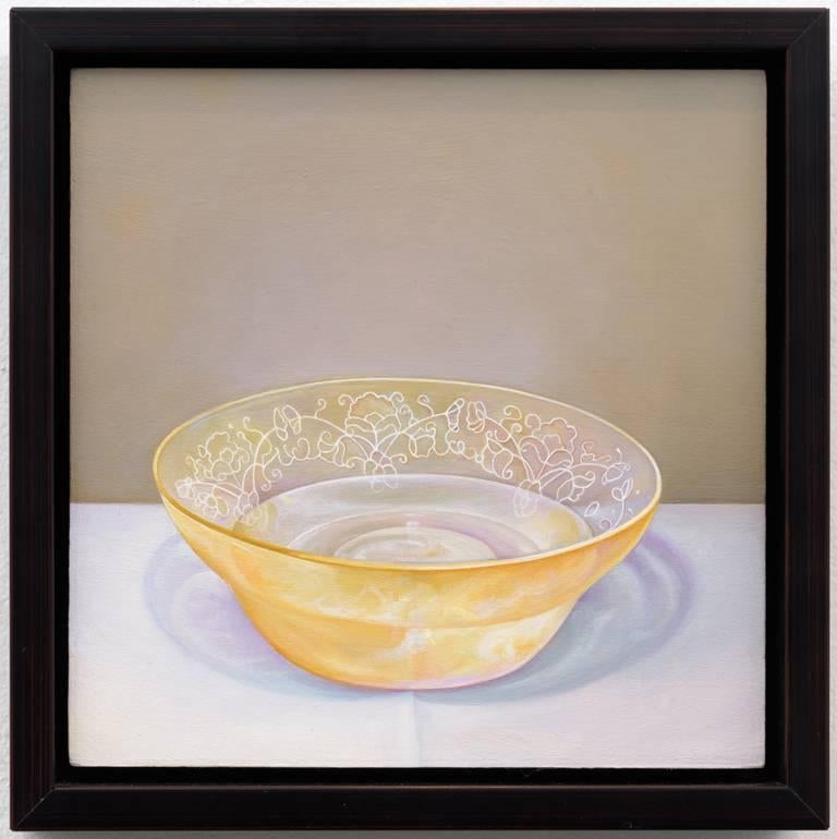Ordinary Time, Depression Glass Bowl Painting   - Art by Laura Lasworth