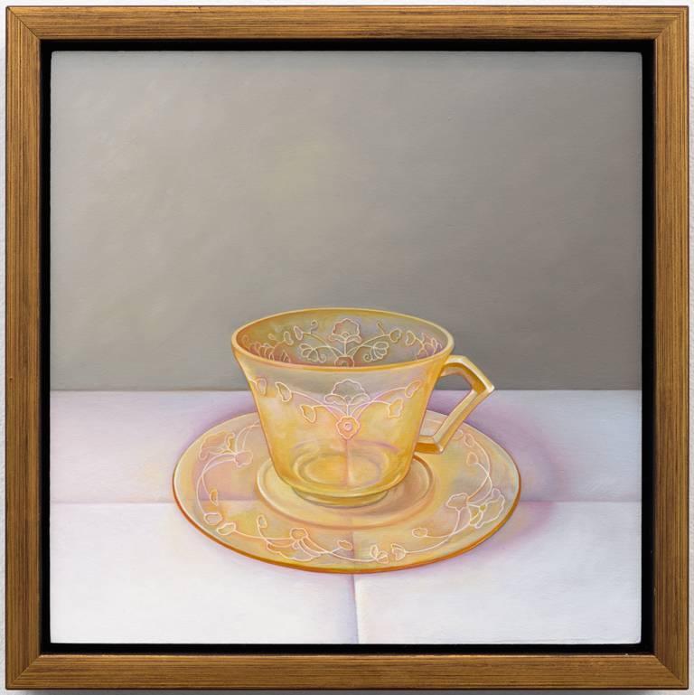 Laura Lasworth Still-Life Painting - Depression Glass Tea Cup