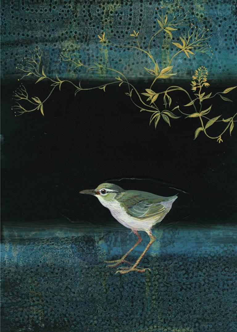 Laurel Bustamante Animal Print - Pajaro en Verde Pigment Print 