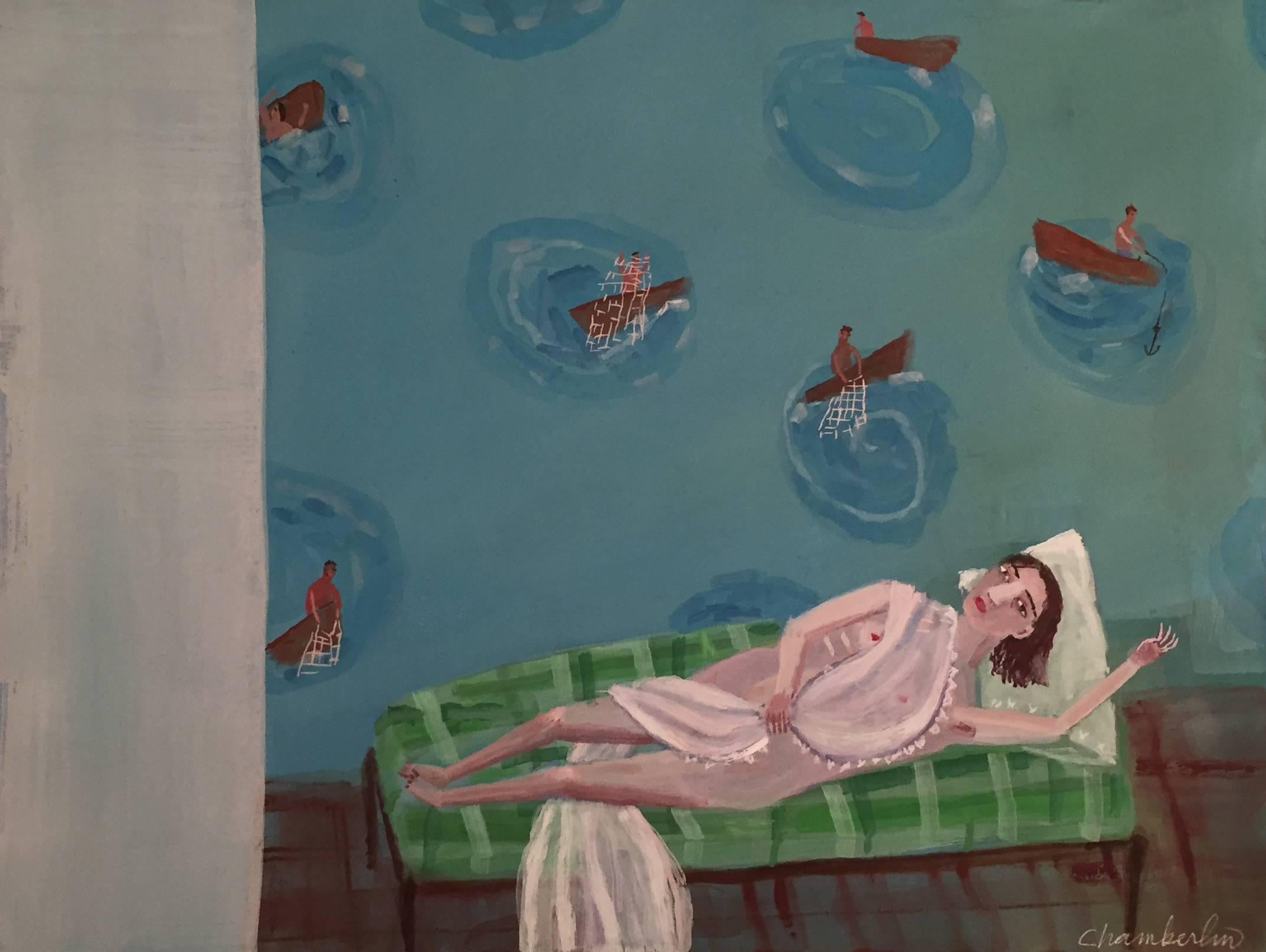 Ann Chamberlin Nude Painting - Turquoise Sea
