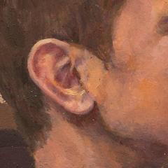 Older Brother, Wilshire Blvd, oil painting on panel