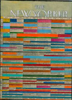 TV Guide on the New Yorker, acrylic painting on magazine