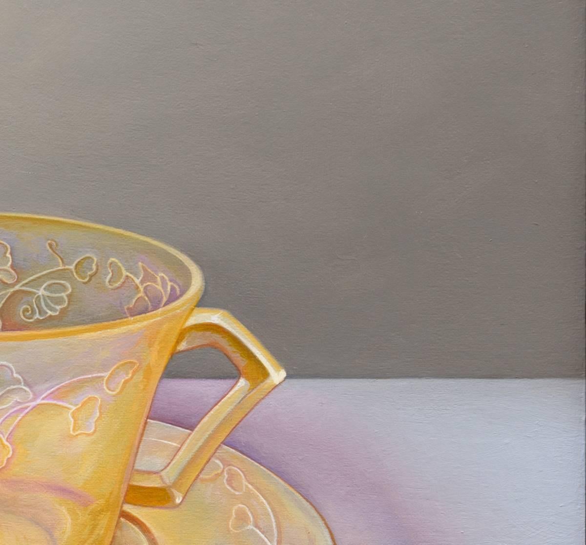 Depression Glass Tea Cup - Painting by Laura Lasworth