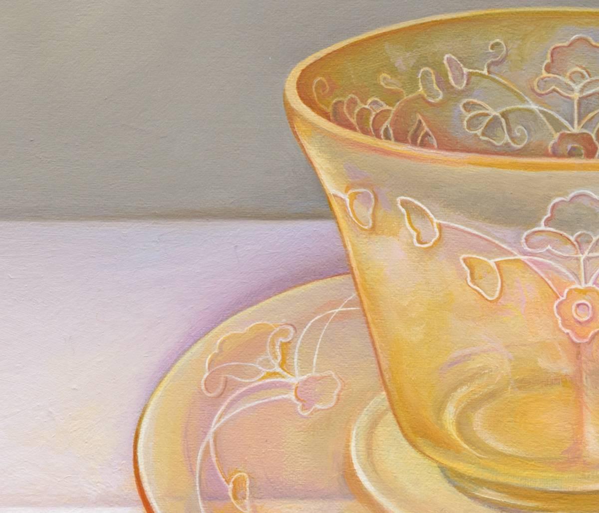 depression glass tea cups