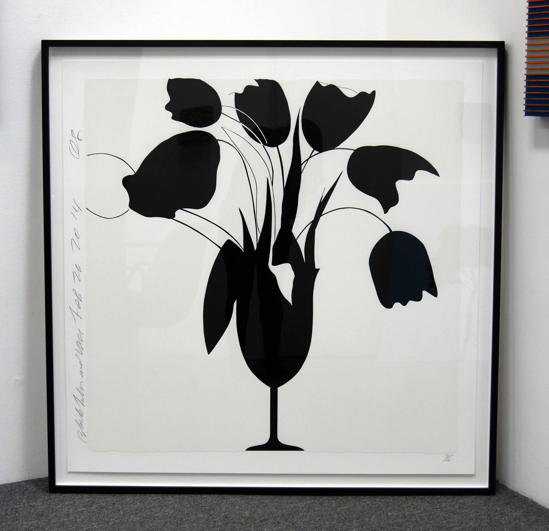 Black Tulips and Vase, White Tulips and Vase  - Contemporary Print by Donald Sultan